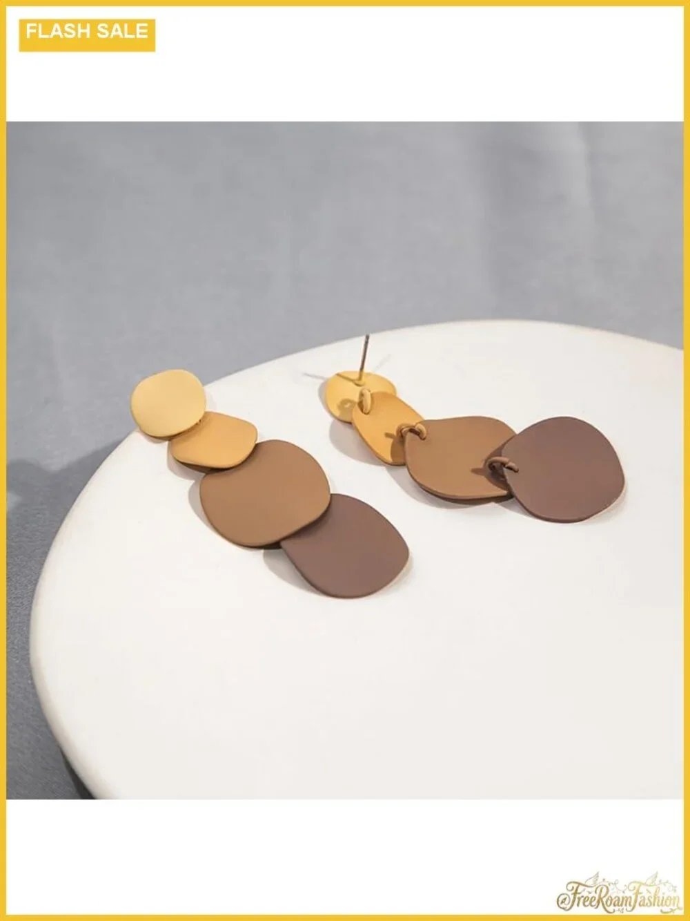 Vintage Round Disc Drop Dangle Earrings Boho Geometric Statement Women Jewelry
